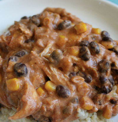 Slow Cooker Light and Creamy Black Bean Chicken