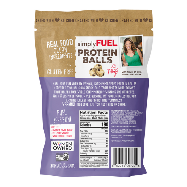Chocolate Chip Cookie Dough Protein Balls – simplyFUEL